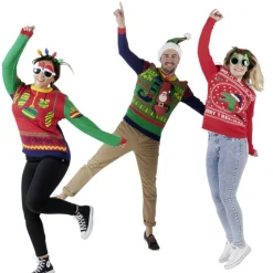 Bonnet de Noël à pompon sequin réversible rouge vert blanc