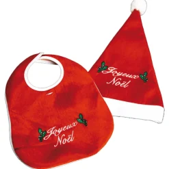Bonnet et bavoir de Noël