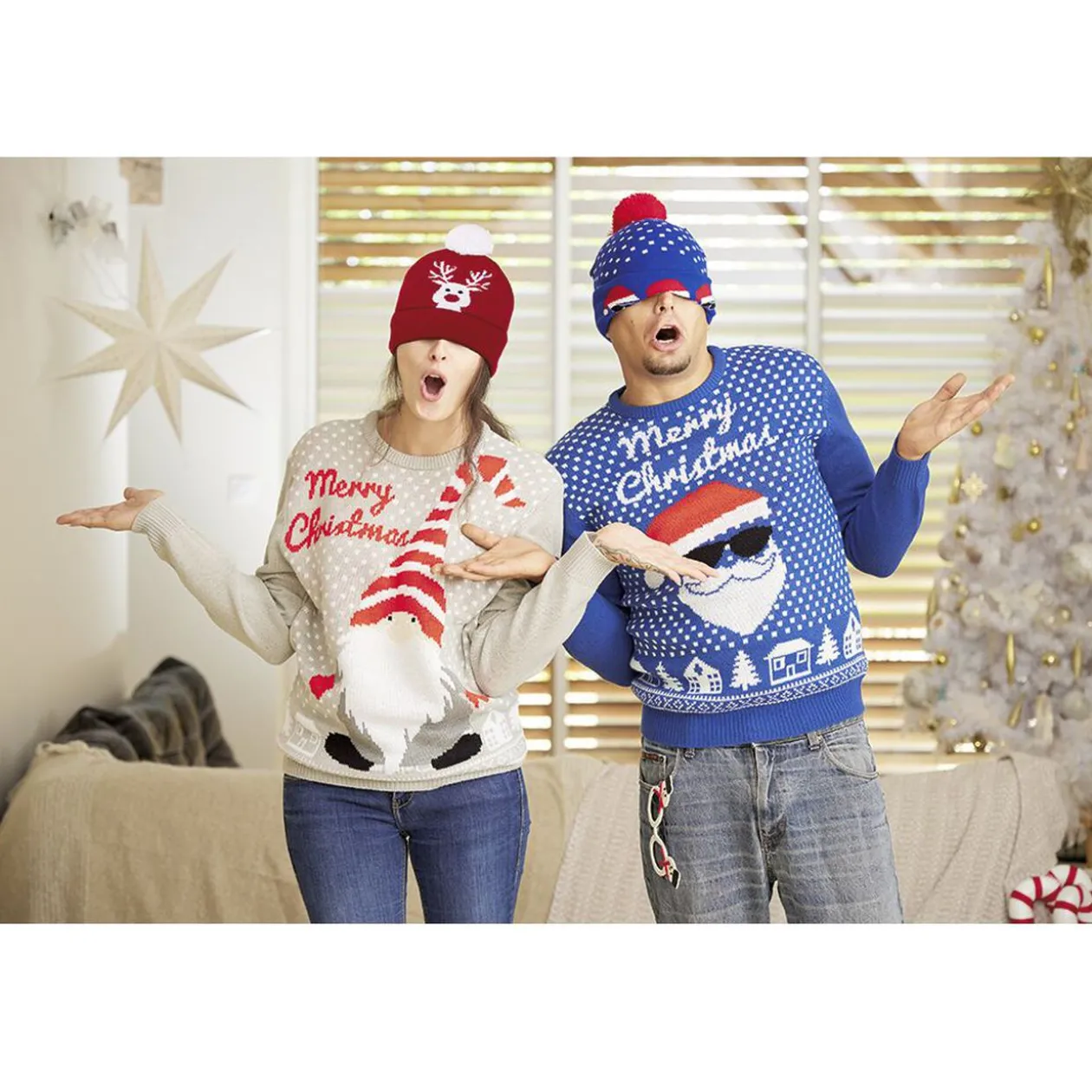 Bonnet lumineux de Noël adulte