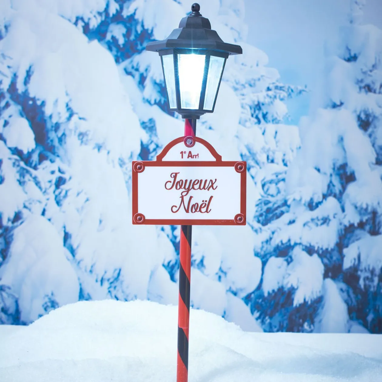 Borne solaire 1 LED panneau Joyeux Noël