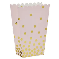 Boîte à bonbons ou pop corn rose et doré à poids x 4