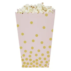 Boîte à bonbons ou pop corn rose et doré à poids x 4
