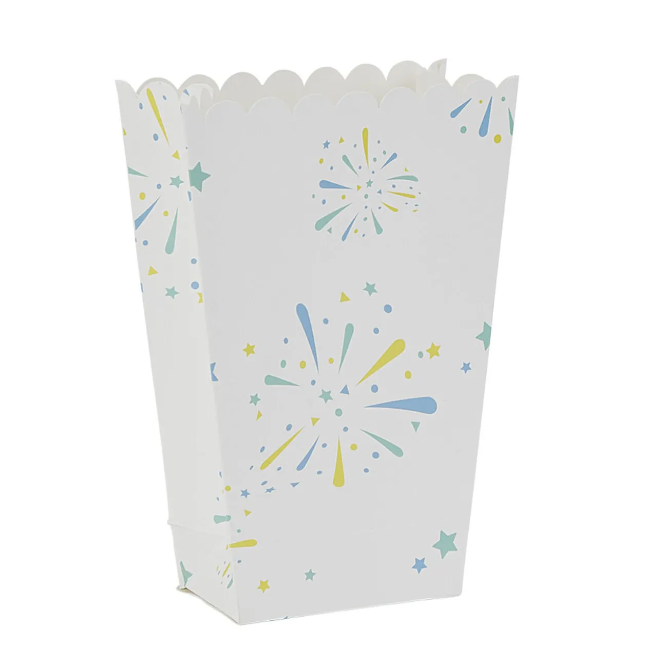 Boîte à bonbons ou pop corn motif feux d'artifice x 4