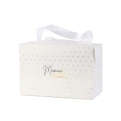 Boîte cadeau à étoiles pour Maman avec anse en tissu