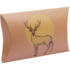 Boîte cadeau berlingot imprimé renne marron Taille L