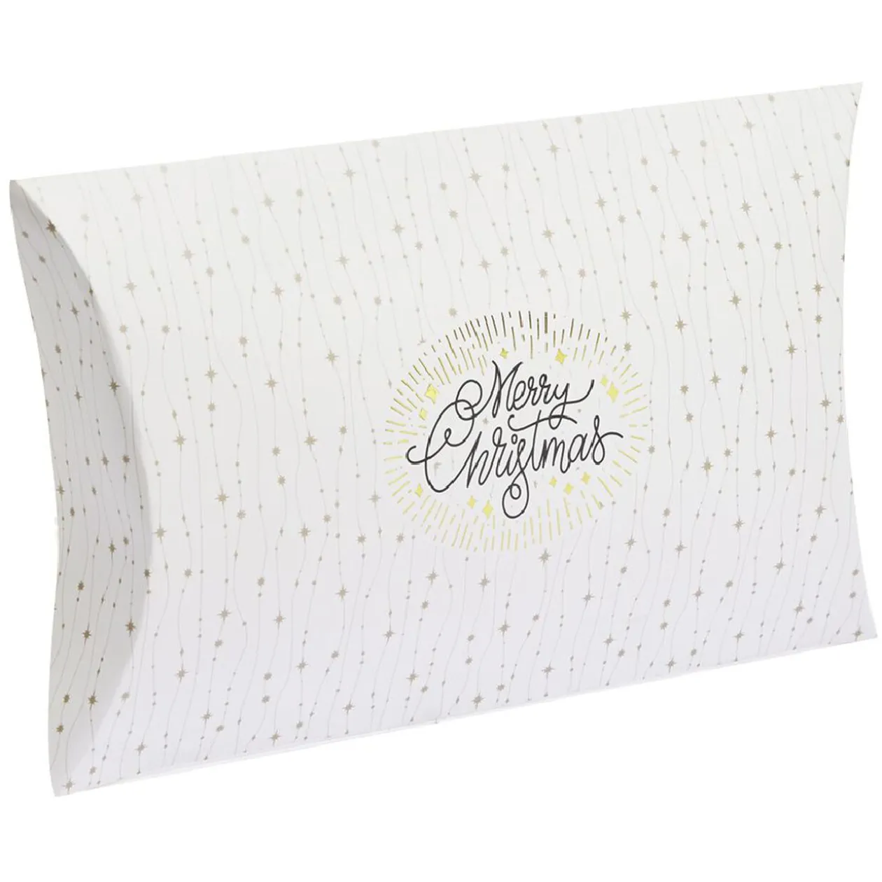 Boîte cadeau berlingot Noël doré L.34,5 x l.24 x H.4 cm