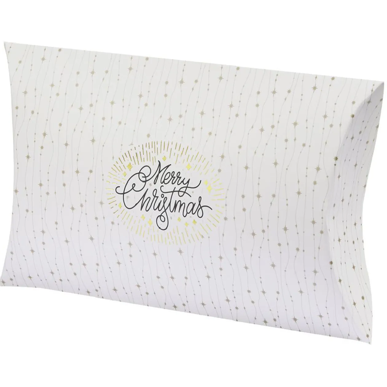 Boîte cadeau berlingot Noël doré L.34,5 x l.24 x H.4 cm