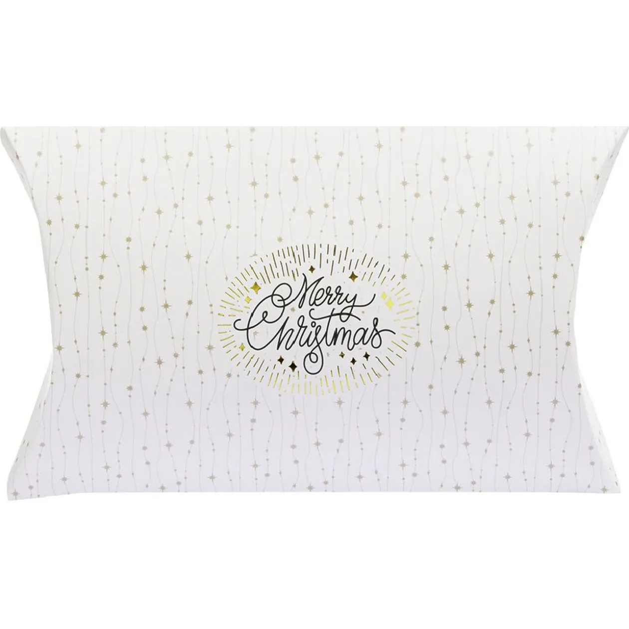 Boîte cadeau berlingot Noël doré L.34,5 x l.24 x H.4 cm