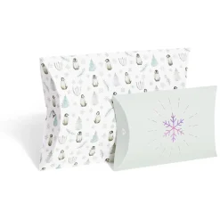 Boîte cadeau berlingot Noël motif pingouin x2