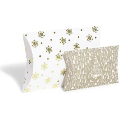 Boîte cadeau berlingot Noël motif flocon x2