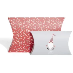 Boîte cadeau berlingot Noël motif sucre d'orge x2