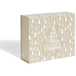 Boîte cadeau Noël pliable motif sapin