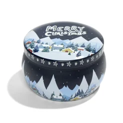 Boîte de Noël en fer Merry Christmas - 4 coloris