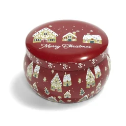 Boîte de Noël en fer Merry Christmas - 4 coloris
