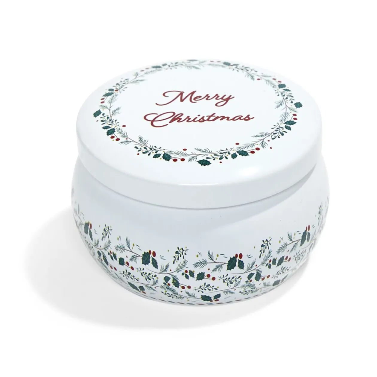 Boîte de Noël en fer Merry Christmas - 4 coloris