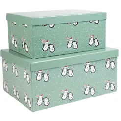 Boîte Noël design Pingouins