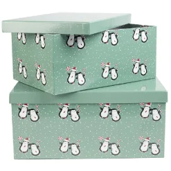 Boîte Noël design Pingouins