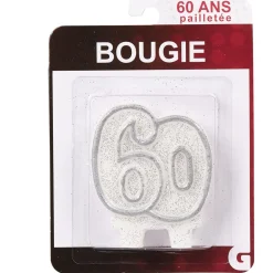 Bougie anniversaire chiffre 60