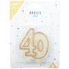 Bougie anniversaire chiffre 40 doré pailleté
