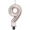 Bougie anniversaire chiffre 9 rose gold