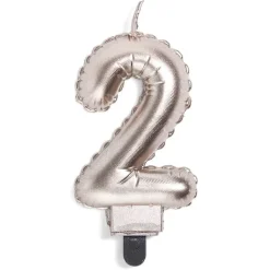 Bougie anniversaire chiffre 2 rose gold