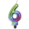Bougie anniversaire chiffre 6 iridescent