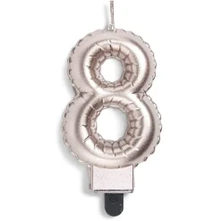 Bougie anniversaire chiffre 8 rose gold
