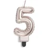 Bougie anniversaire chiffre 5 rose gold
