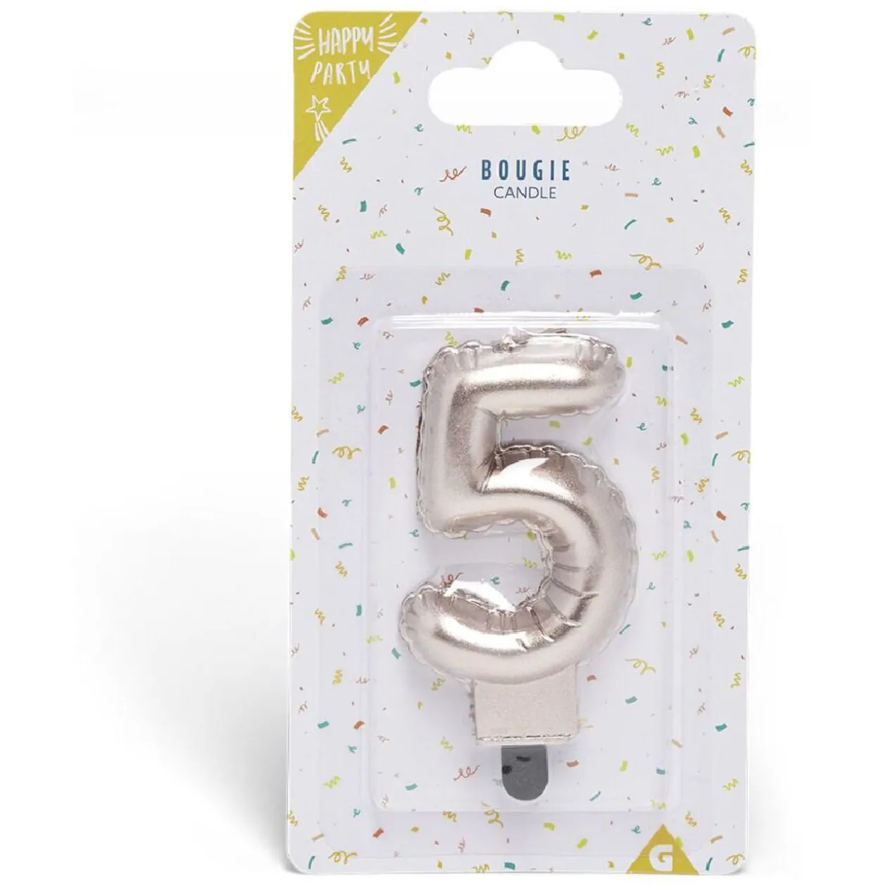 Bougie anniversaire chiffre 5 rose gold