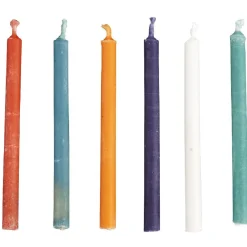 Bougie anniversaire flamme multicolore x6
