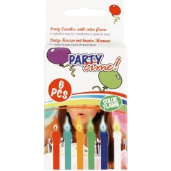 Bougie anniversaire flamme multicolore x6