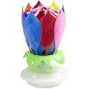 Bougie anniversaire musicale forme fleur 8 mèches