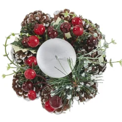 Bougie chauffe-plat avec couronne décorative