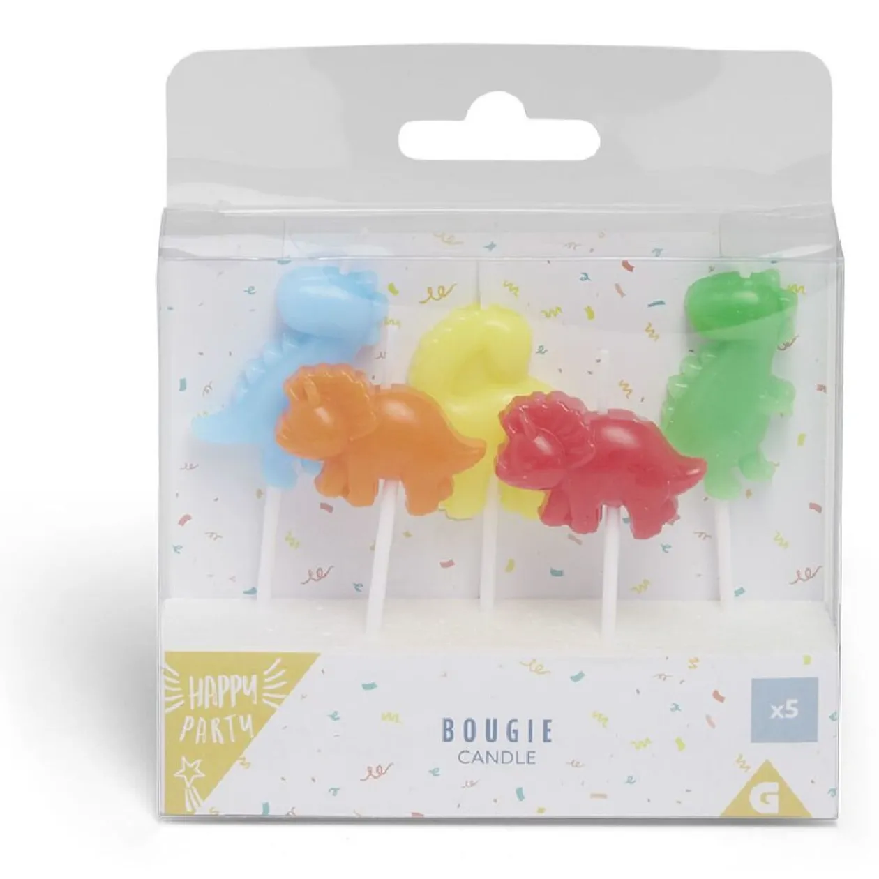 Bougie dinosaure pique x5