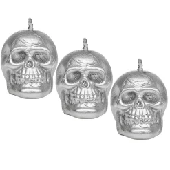 Bougie Halloween en forme de crâne x3