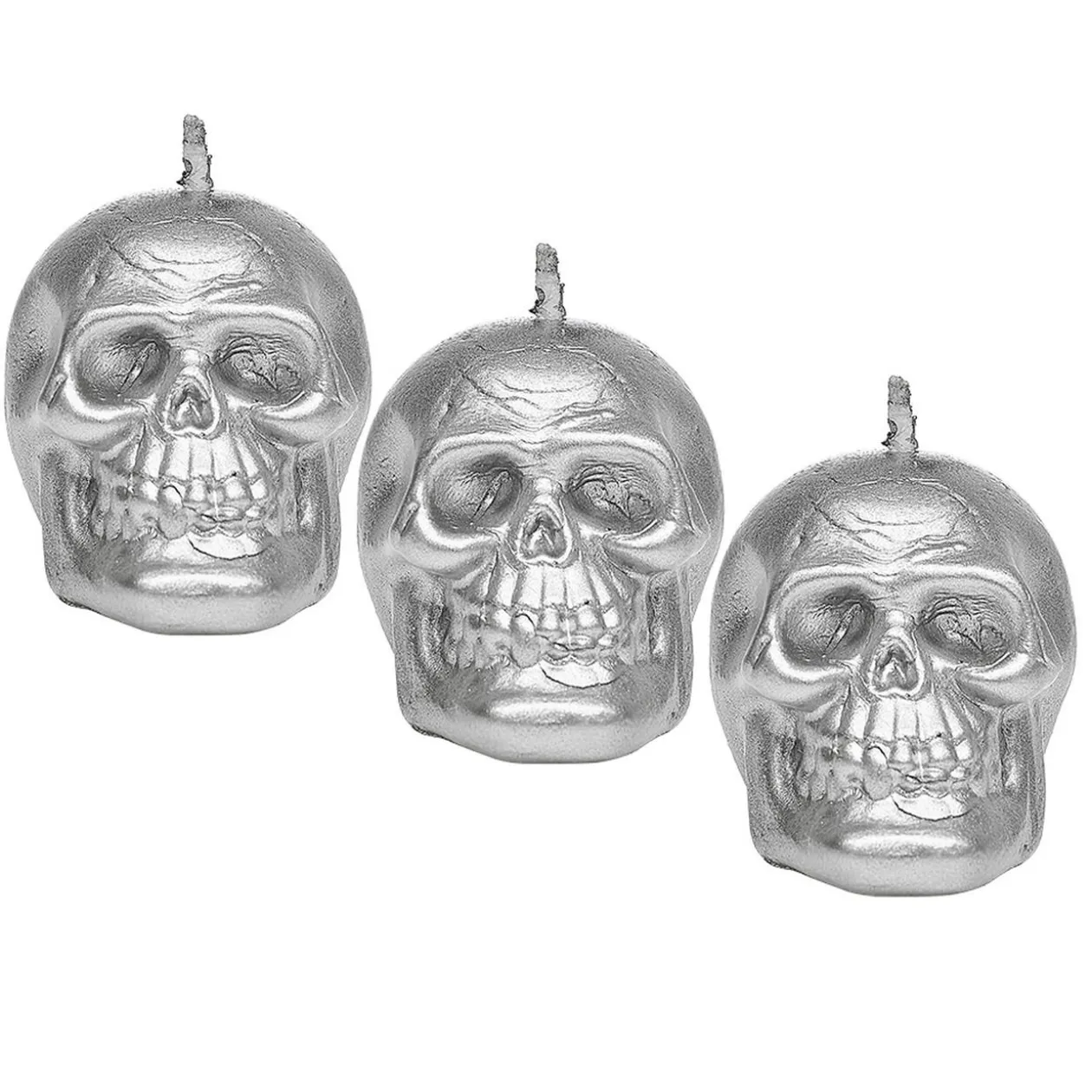 Bougie Halloween en forme de crâne x3