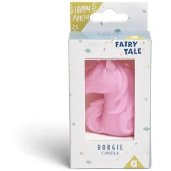 Bougie licorne rose H8cm