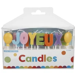Bougies Joyeux anniversaire multicolore