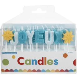 Bougies Joyeux anniversaire bleu