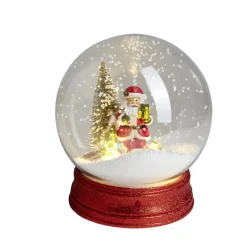 Boule à neige animée lumineuse musicale rouge Ø21cm