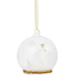 Boule déco de Noël cygne Ø8 cm