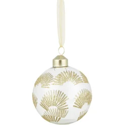 Boule déco de Noël soleil doré Ø8 cm