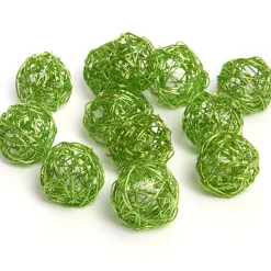 Boule décorative verte anis x12