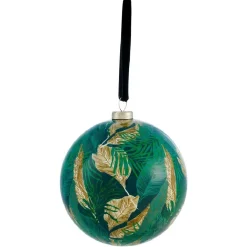 Boule de Noël à suspendre motifs végétaux