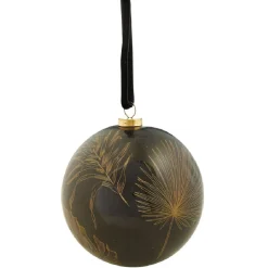 Boule de Noël à suspendre motifs végétaux