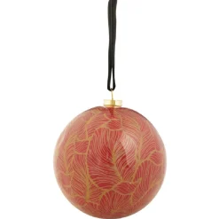 Boule de Noël à suspendre motifs végétaux