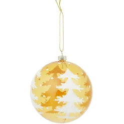 Boule de Noël ambré déco sapin Ø8 cm