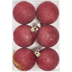 Boule de Noël argenté à paillettes Ø6 cm x6