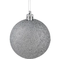 Boule de Noël argenté brillant mat pailleté x70