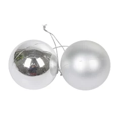 Boule de Noël argentée brillante et mate x10